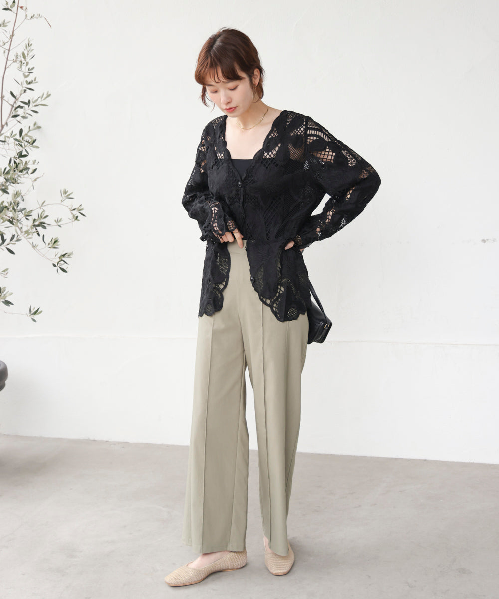 デザインレースカーディガン