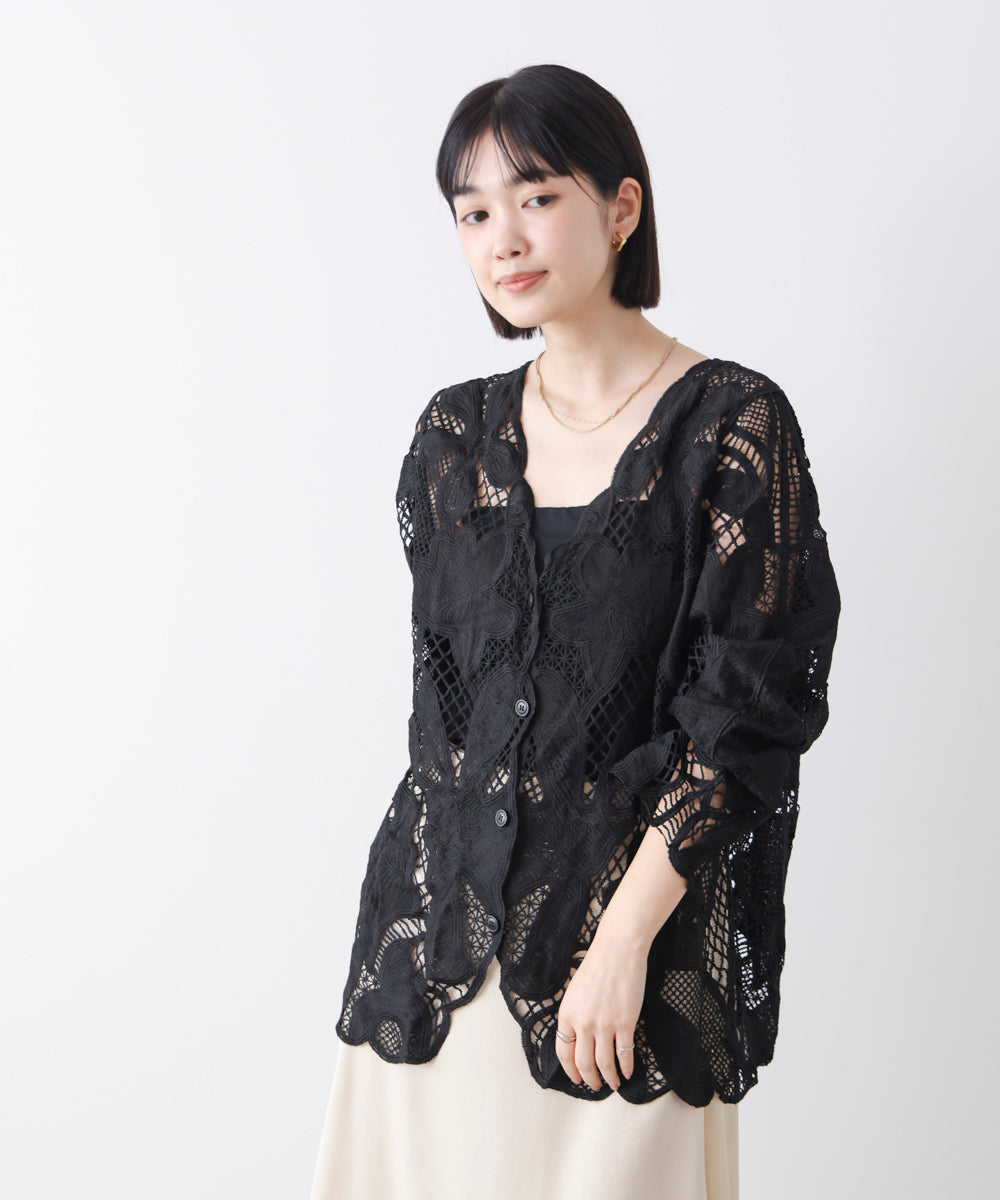 デザインレースカーディガン
