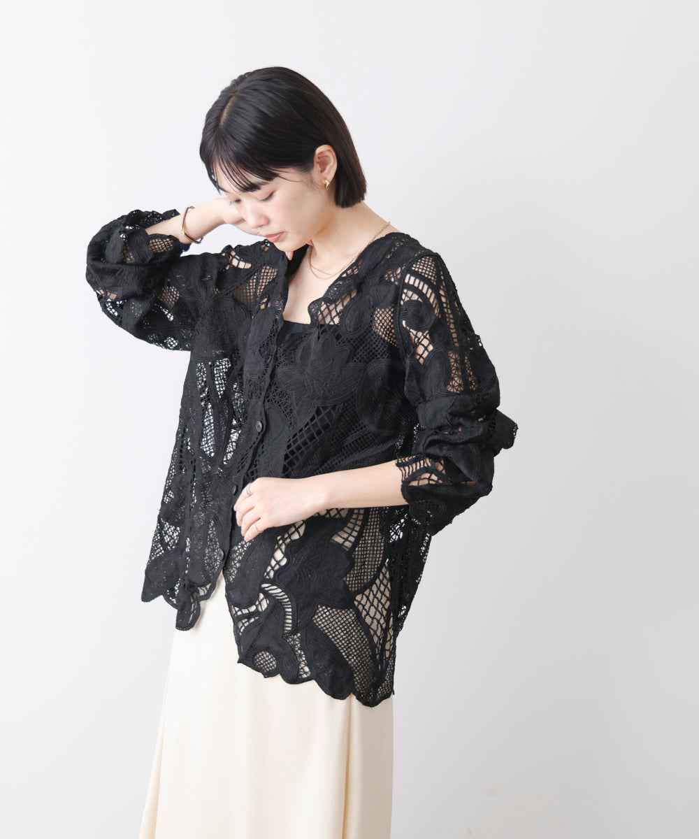 デザインレースカーディガン