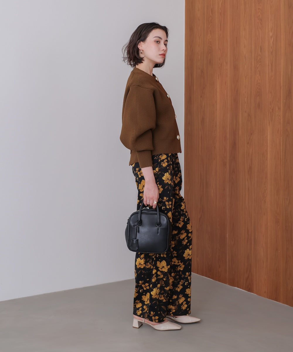 【WEB限定】ビッグ釦柄切替カーディガン