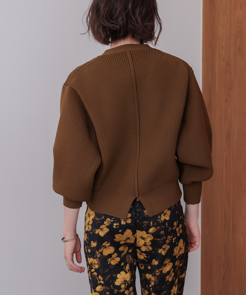 【WEB限定】ビッグ釦柄切替カーディガン