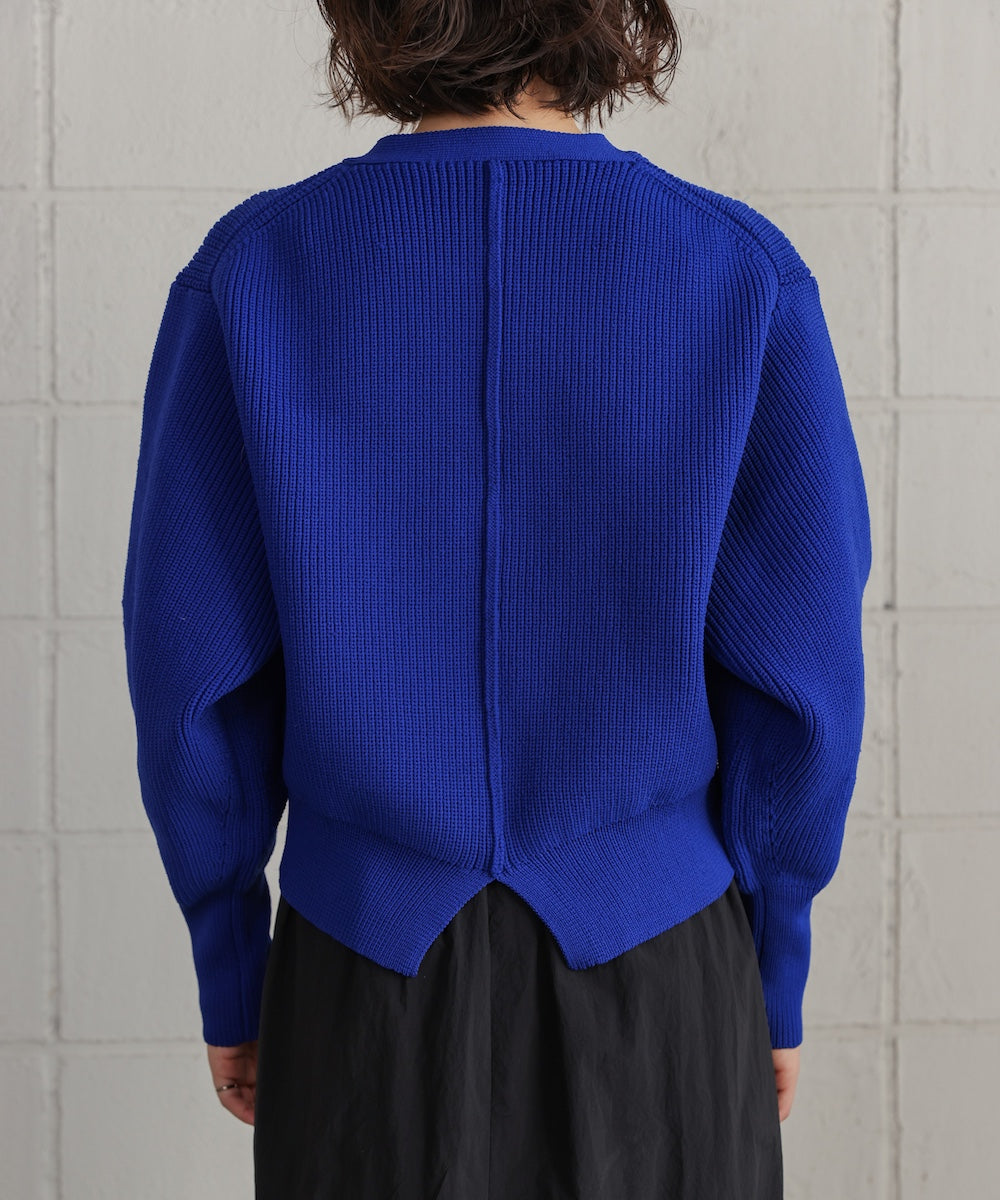 【WEB限定】ビッグ釦柄切替カーディガン