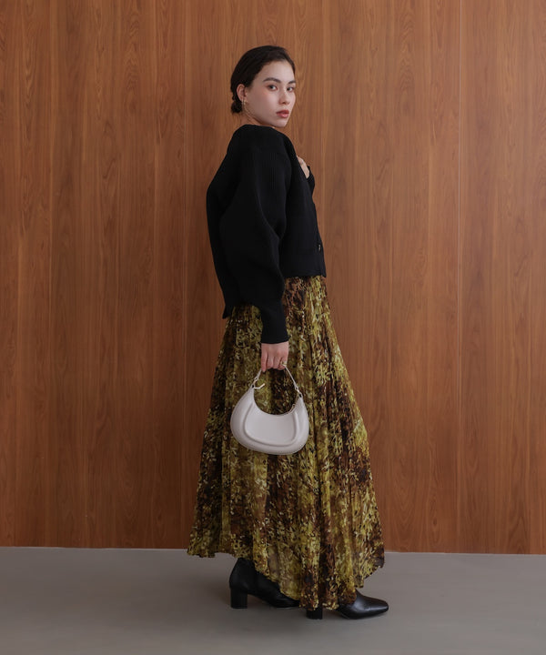 【WEB限定】ビッグ釦柄切替カーディガン