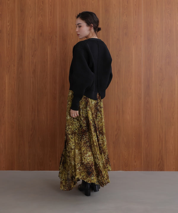 【WEB限定】ビッグ釦柄切替カーディガン