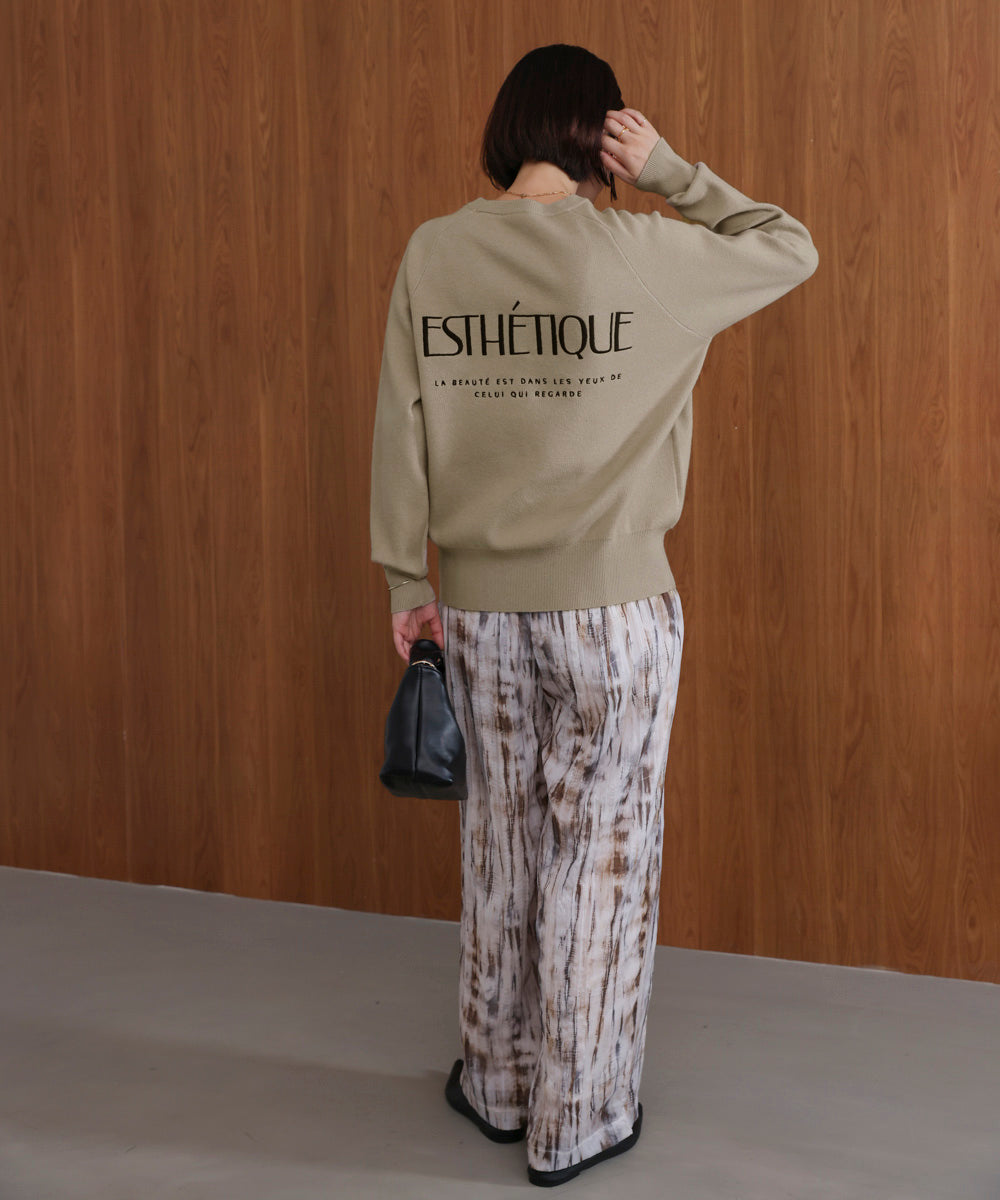 【WEB限定】スウエットライク刺しゅうニットプルオーバー