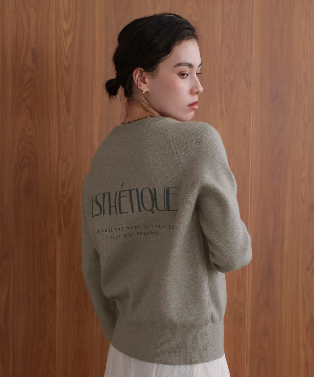 【WEB限定】スウエットライク刺しゅうニットプルオーバー