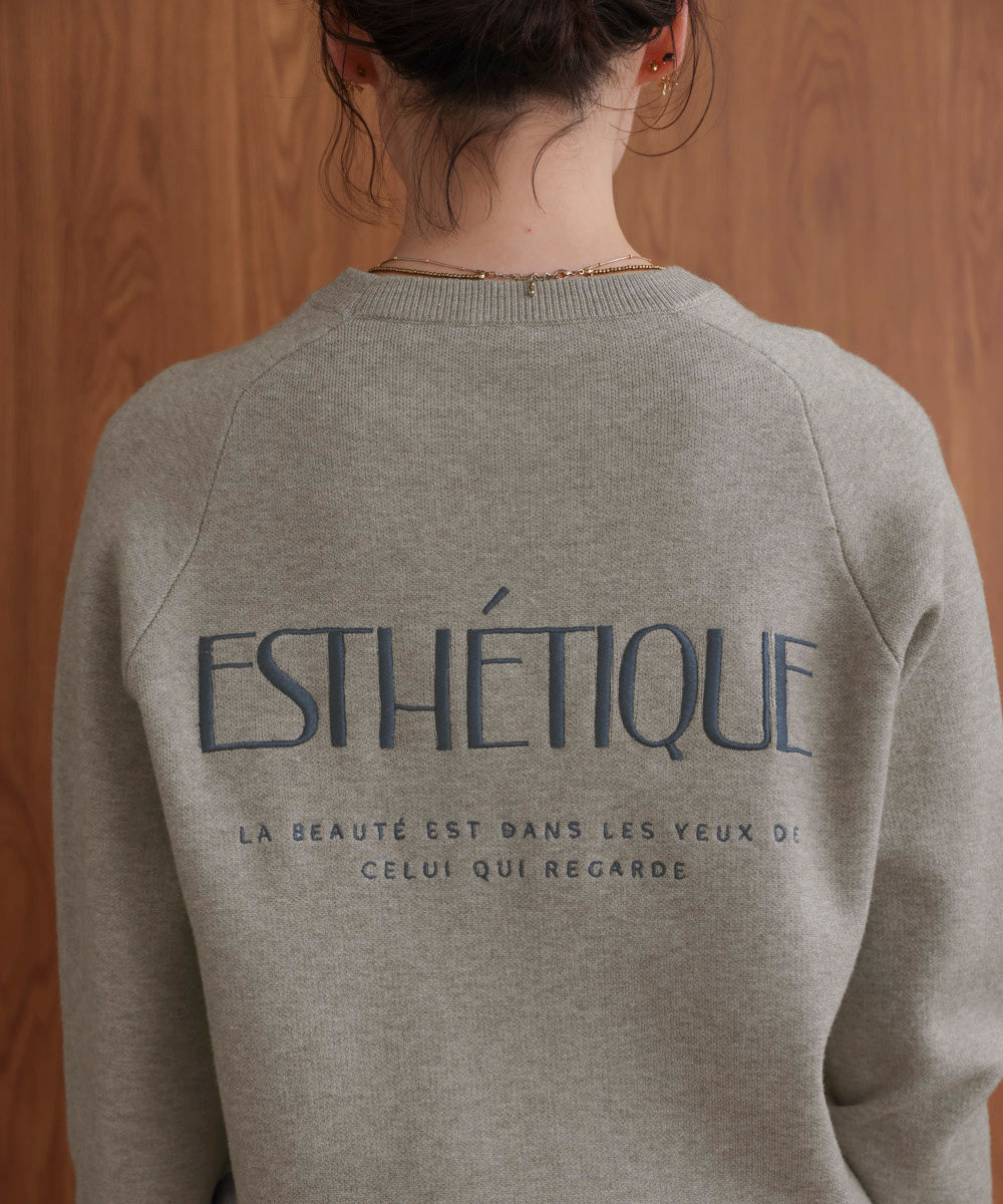 【WEB限定】スウエットライク刺しゅうニットプルオーバー