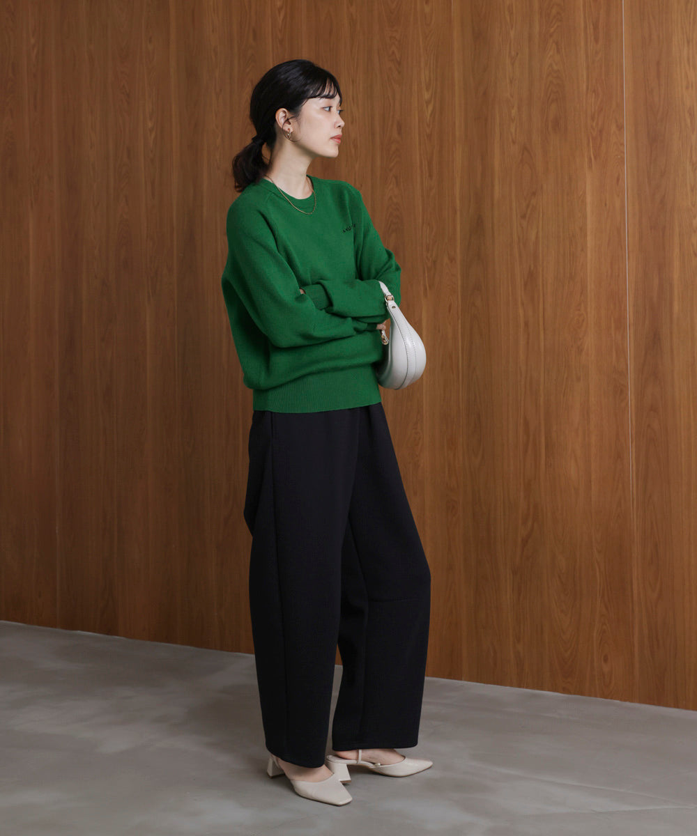 【WEB限定】スウエットライク刺しゅうニットプルオーバー
