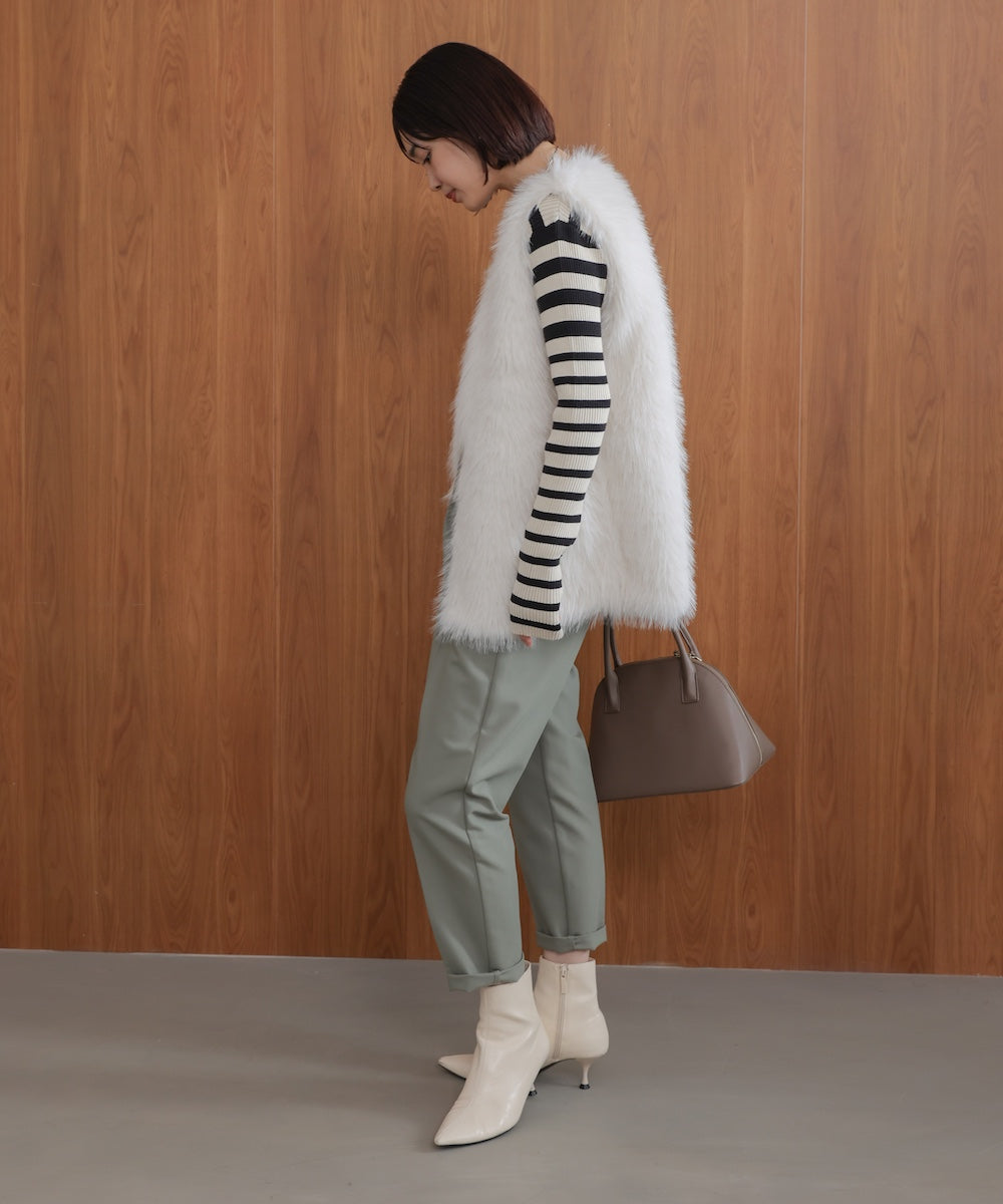 【WEB限定】フェイクロングフォックスファーベスト