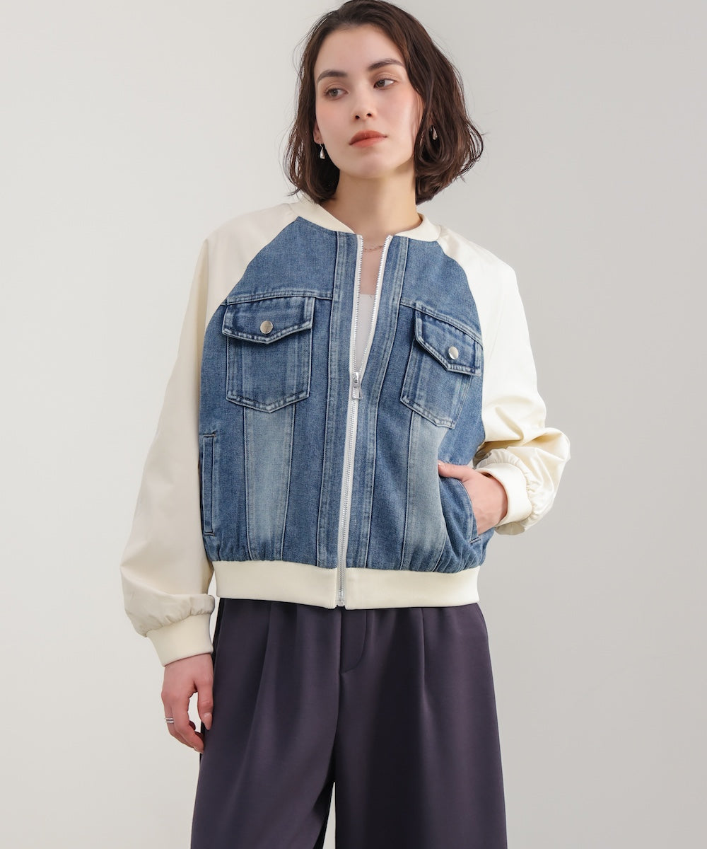 ナイロンデニムドッキングブルゾン