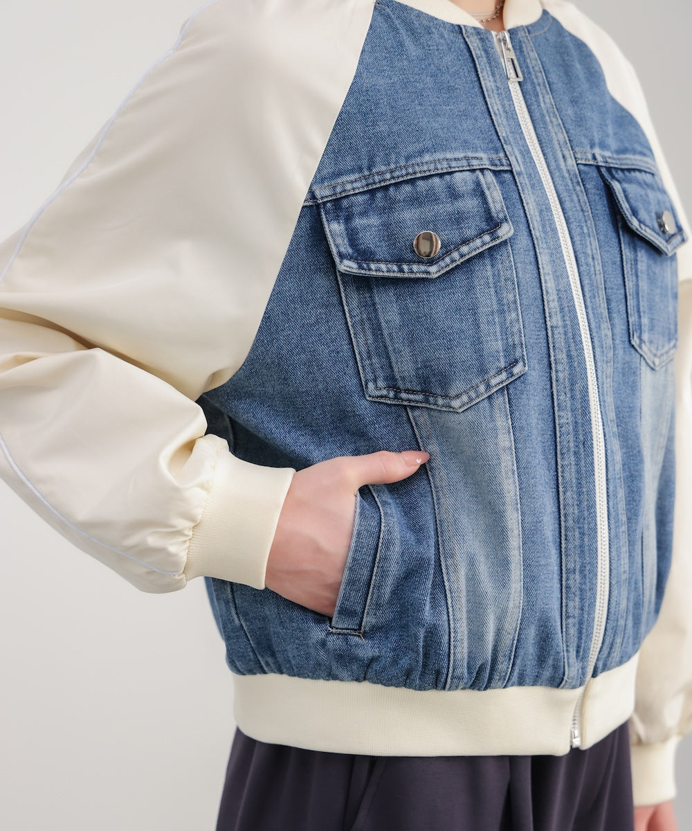 ナイロンデニムドッキングブルゾン