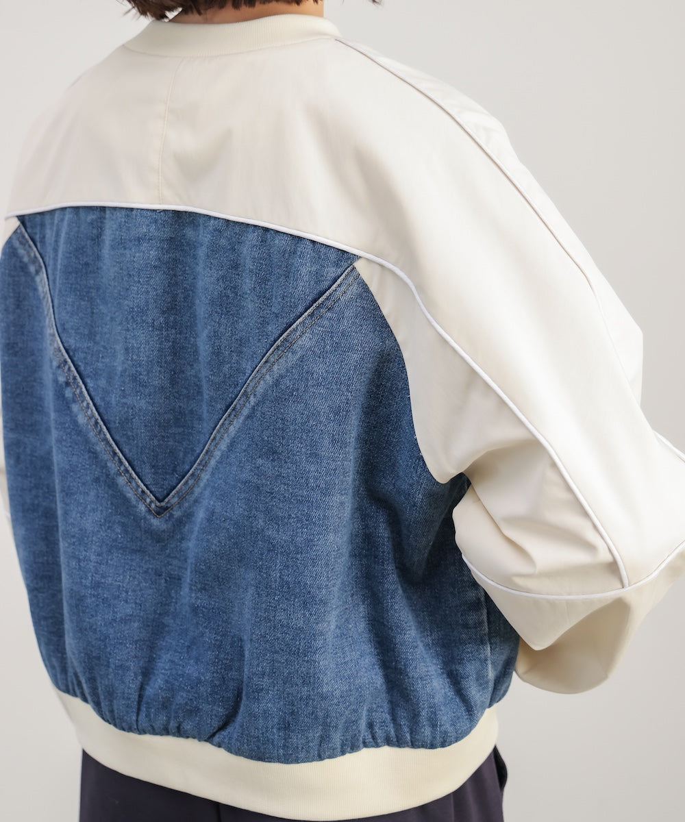 ナイロンデニムドッキングブルゾン
