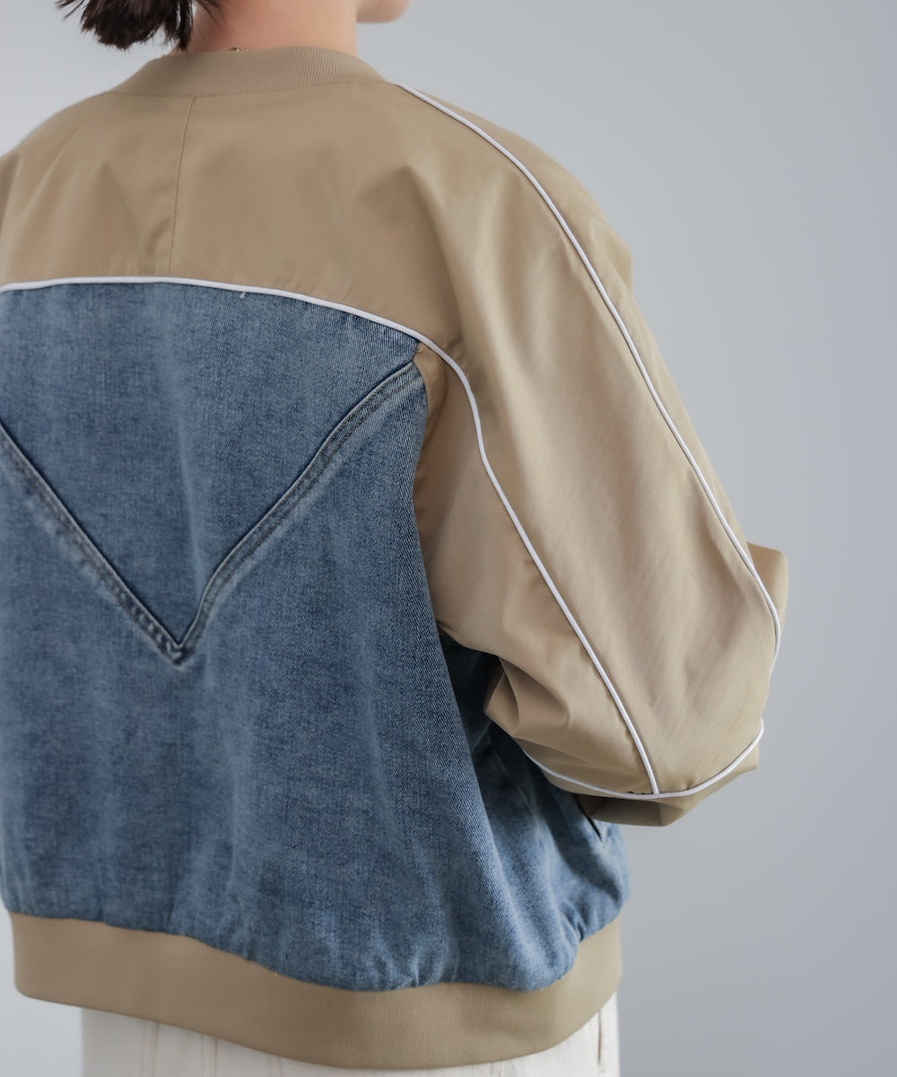 ナイロンデニムドッキングブルゾン