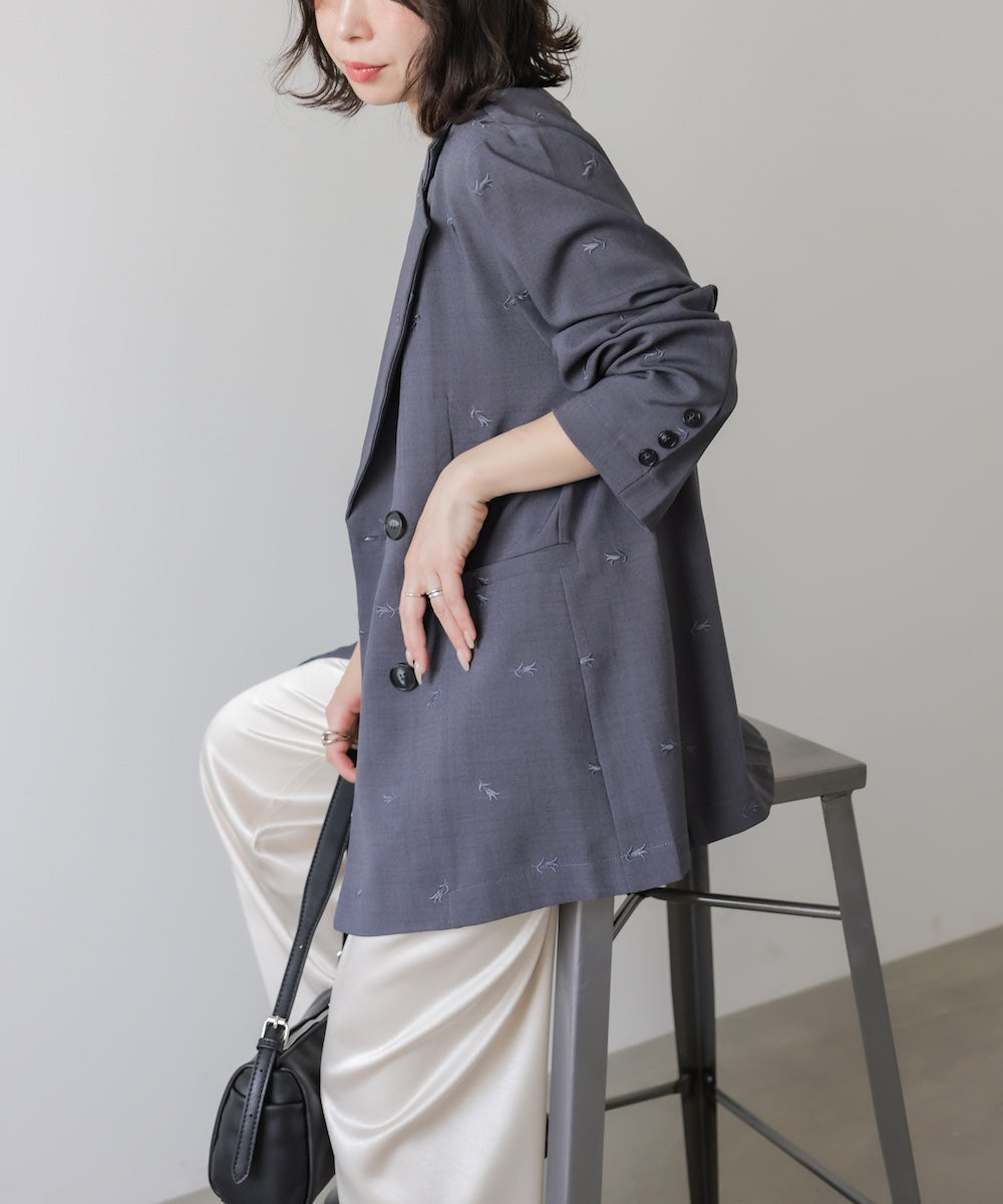 【セットアップ対応】刺繍シャツジャケット