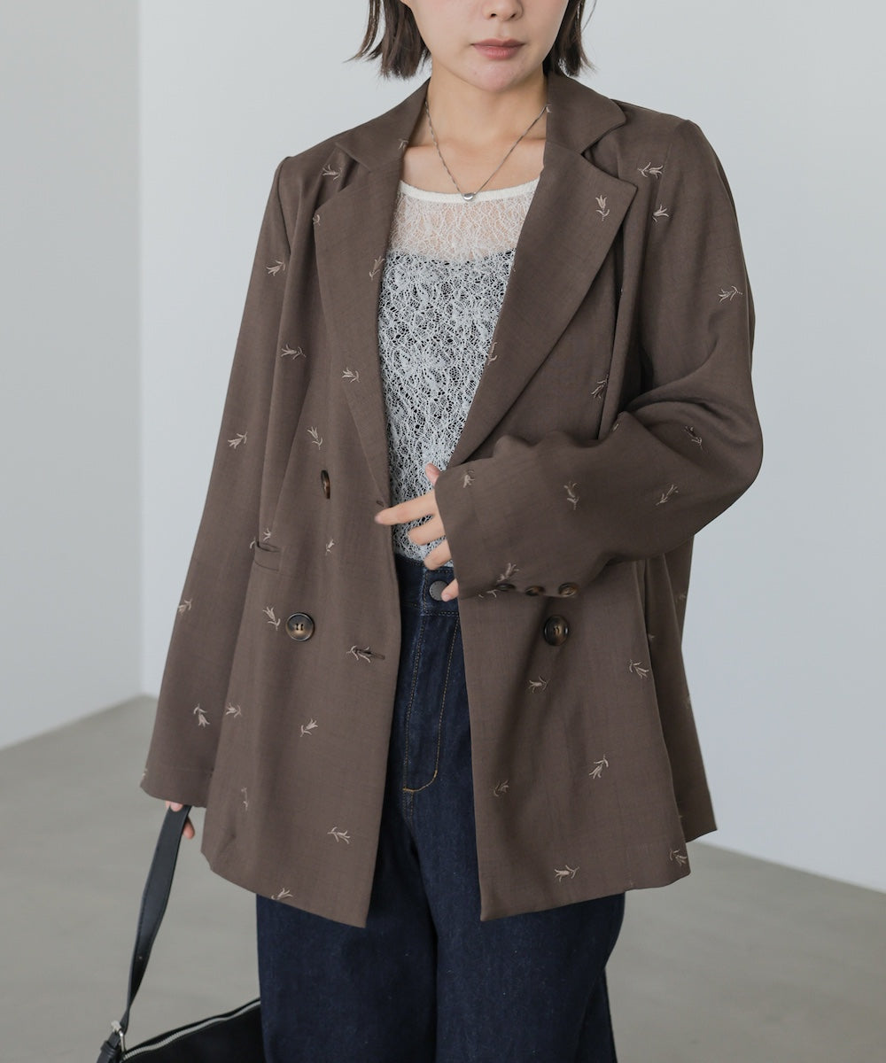 【セットアップ対応】刺繍シャツジャケット