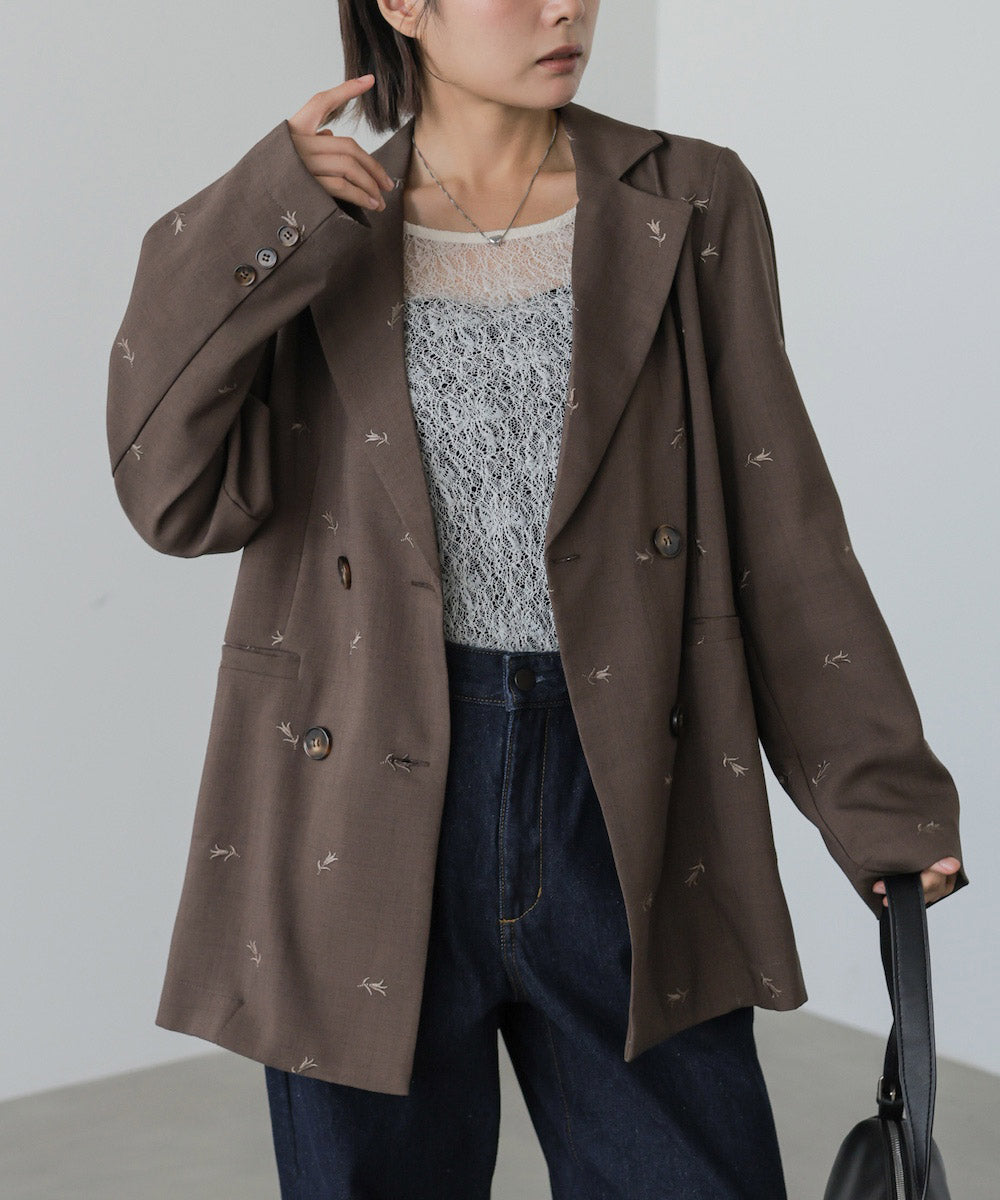【セットアップ対応】刺繍シャツジャケット