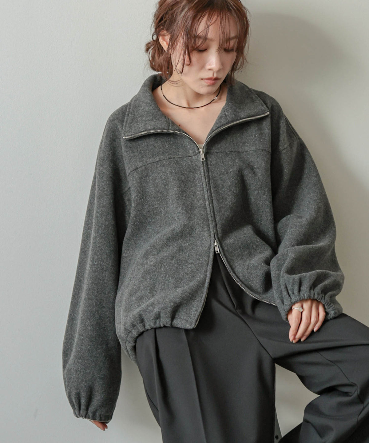 Wジップフリースブルゾン