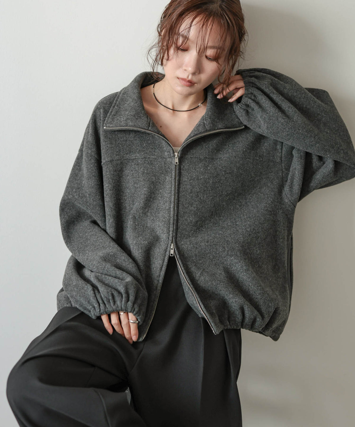 Wジップフリースブルゾン