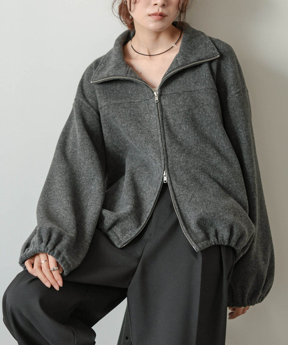Wジップフリースブルゾン