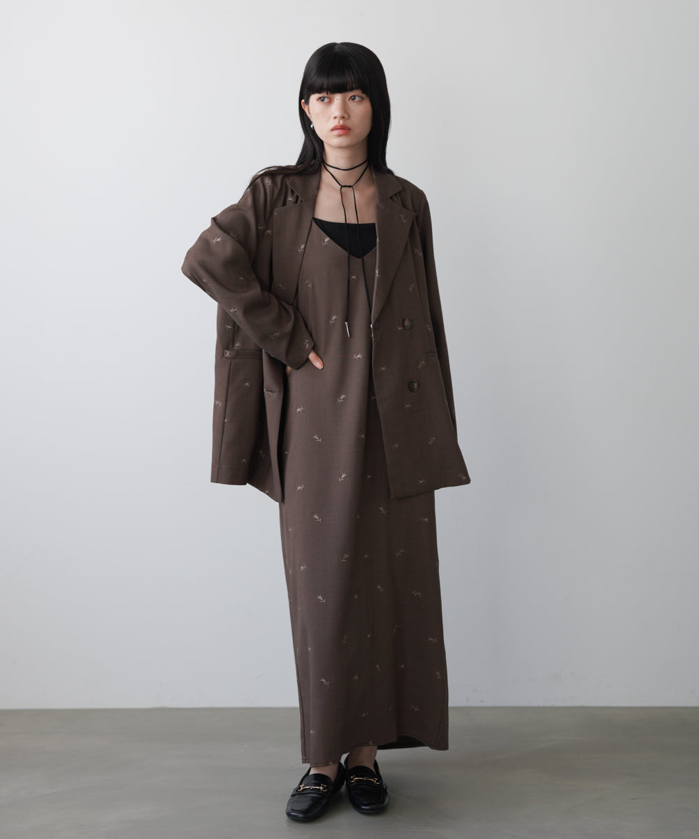 【セットアップ対応】刺繍バックリボンキャミワンピース