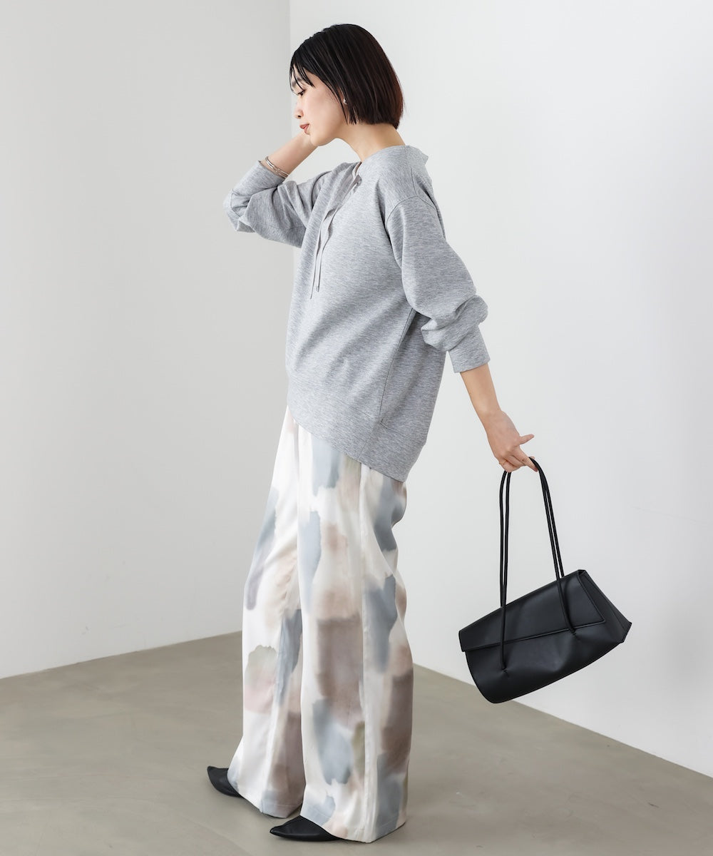 水彩柄ワイドイージーパンツ