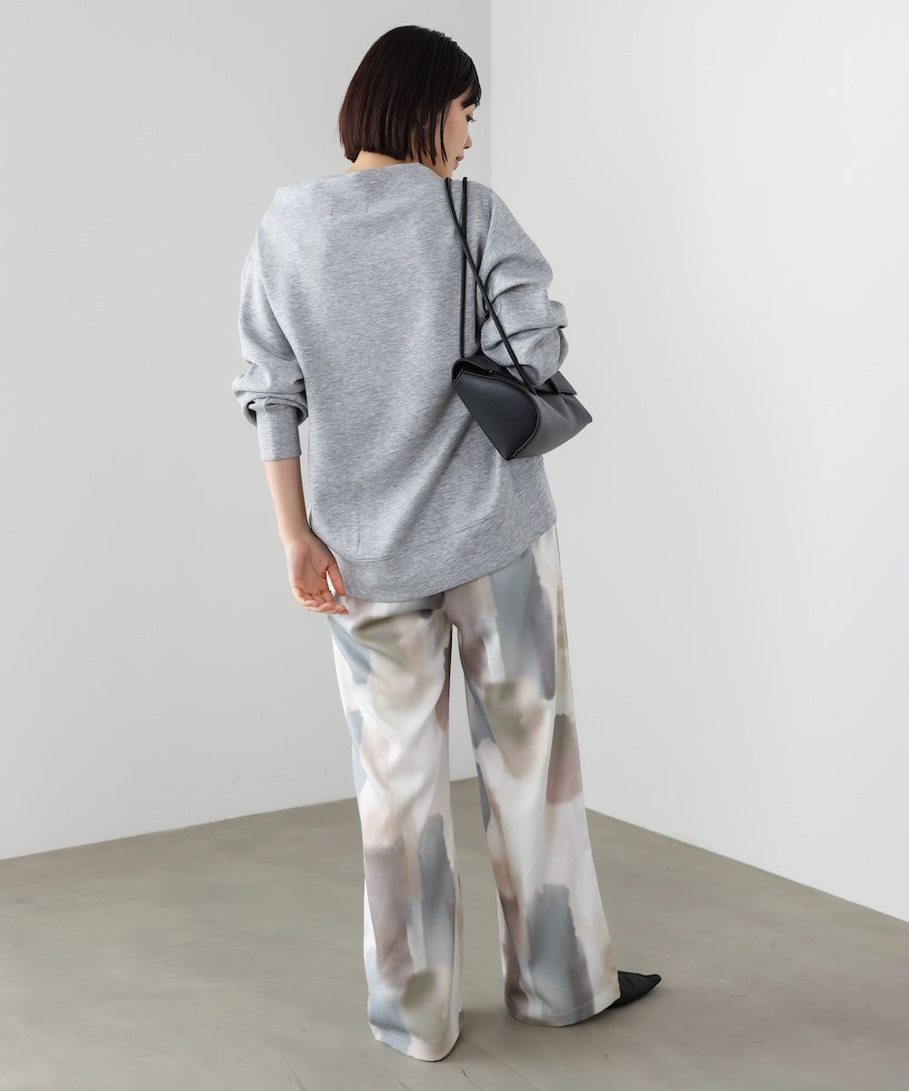 水彩柄ワイドイージーパンツ