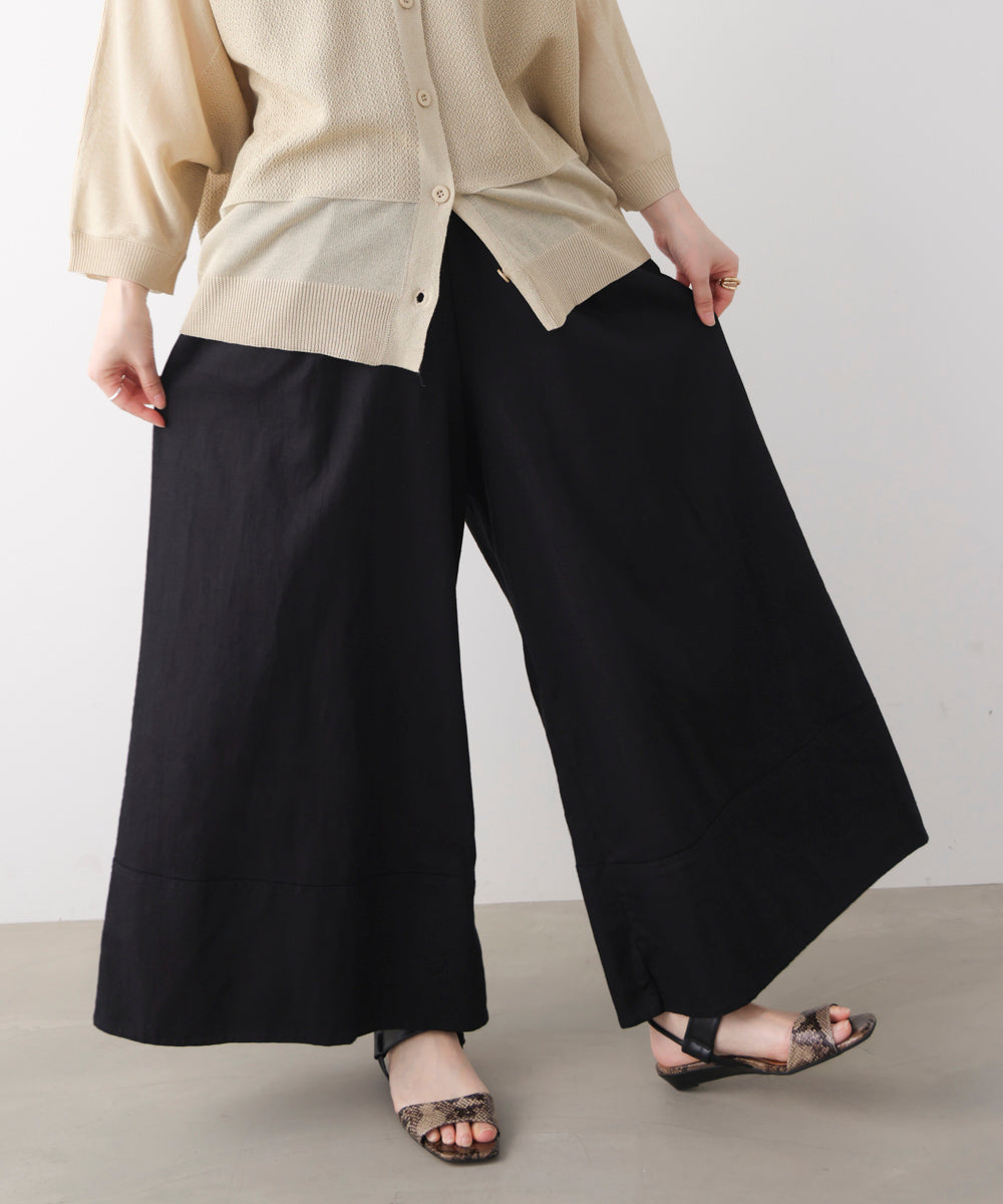 裾切替ワイドパンツ