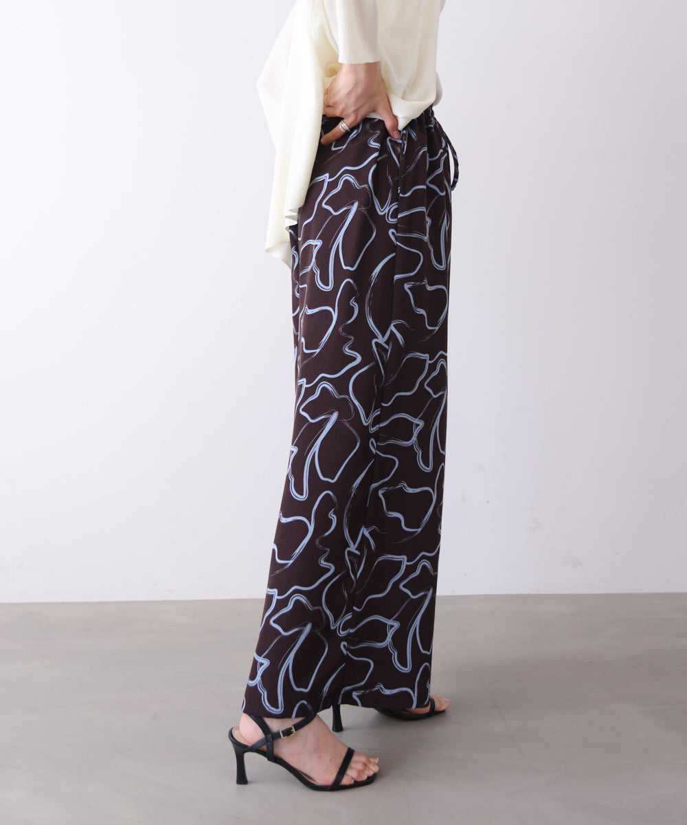 線柄ワイドパンツ