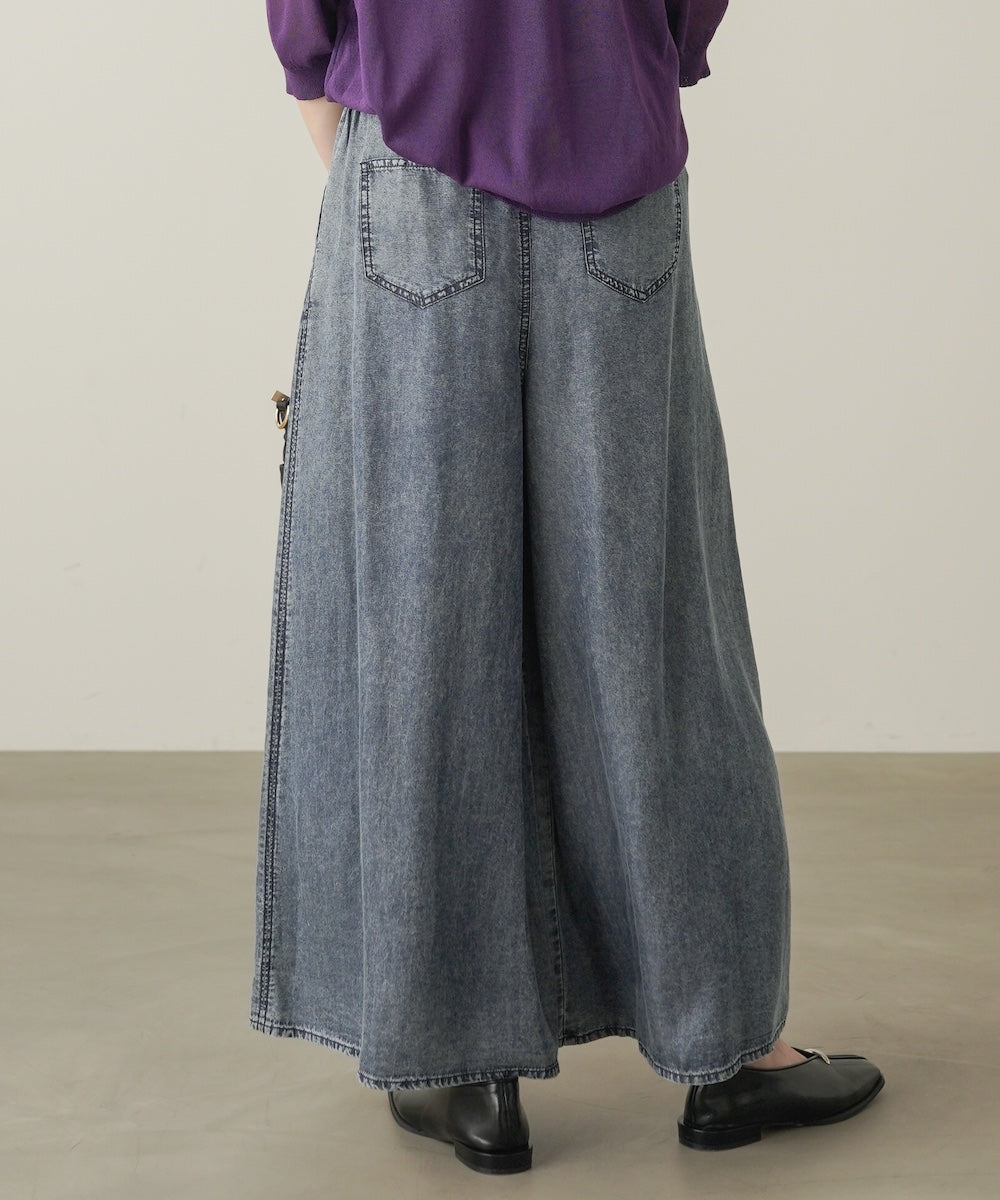 パウダーシルクデニムワイドパンツ