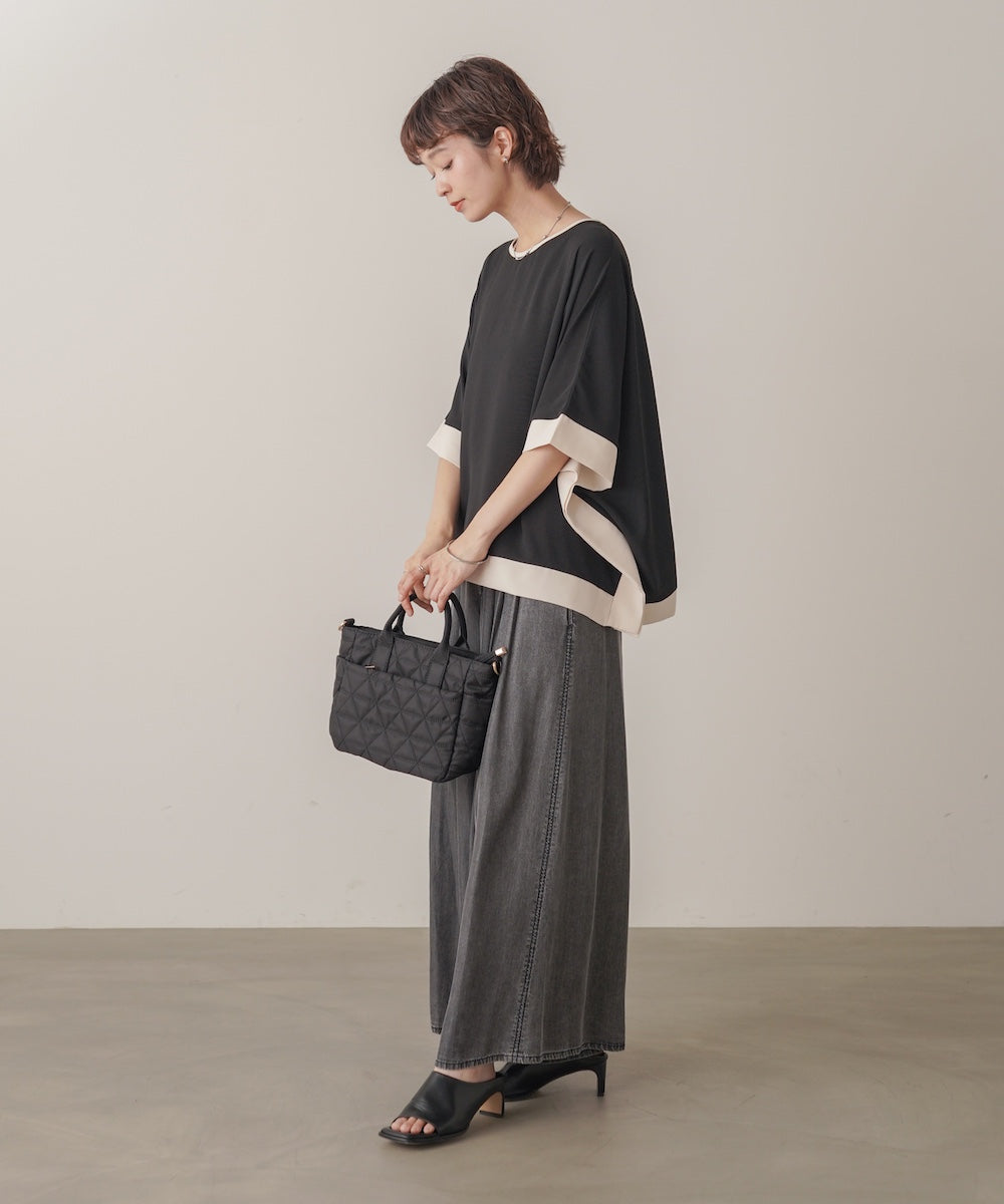 パウダーシルクデニムワイドパンツ