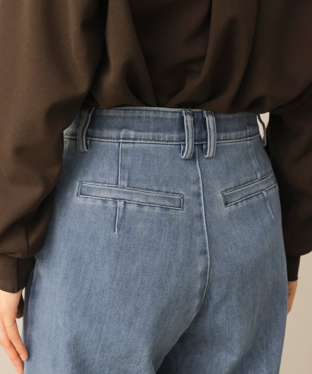 タックデニムパンツ