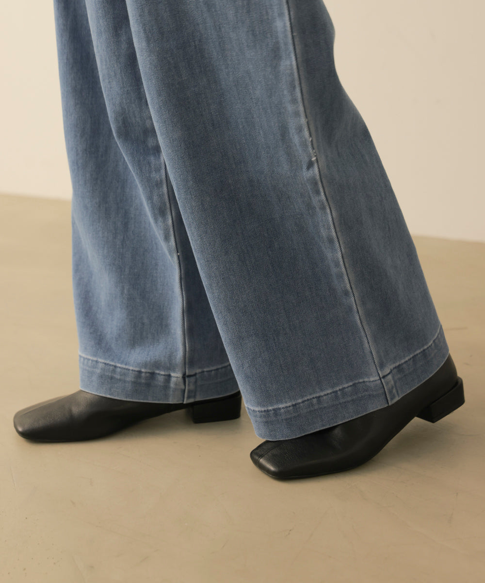 タックデニムパンツ