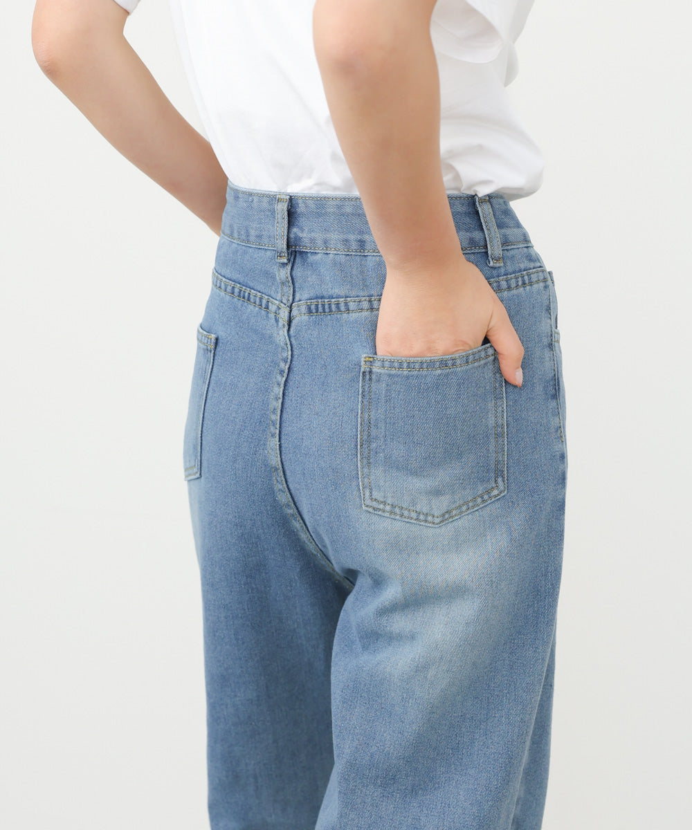ストレートダメージデニムパンツ