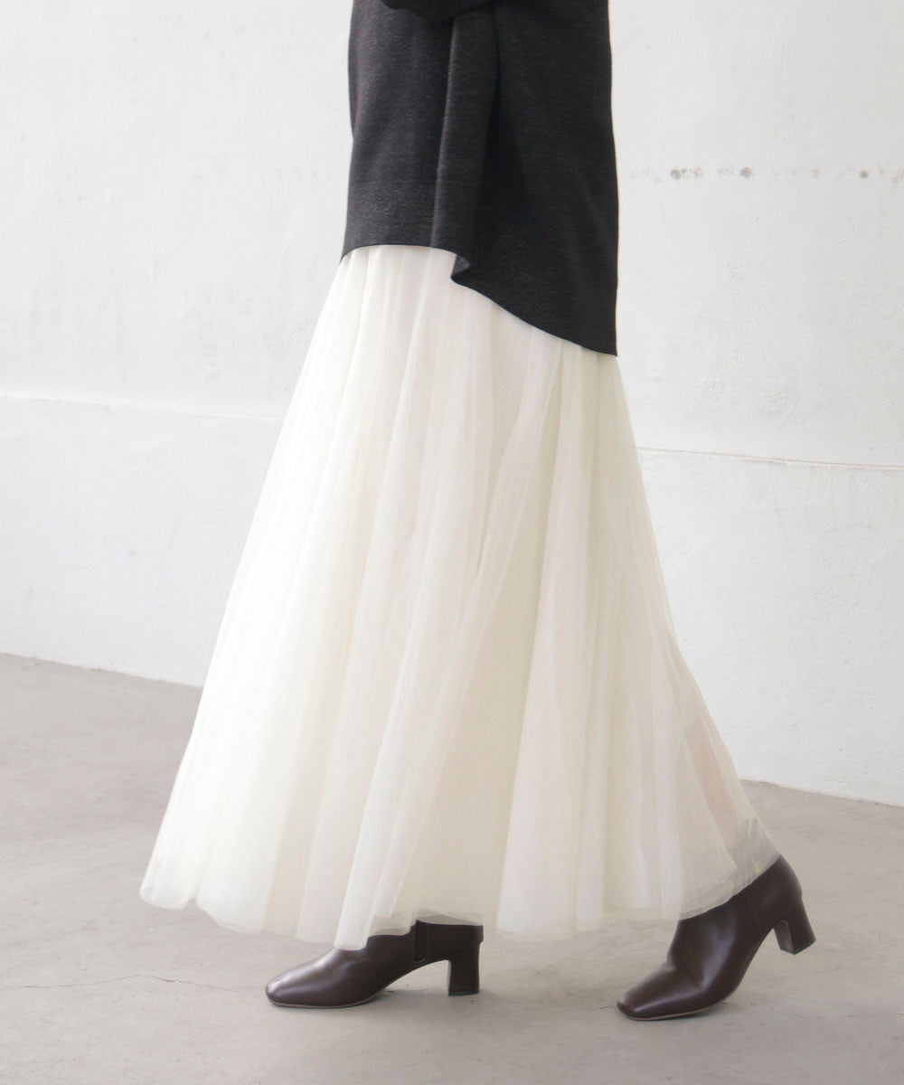 チュールフレアスカート