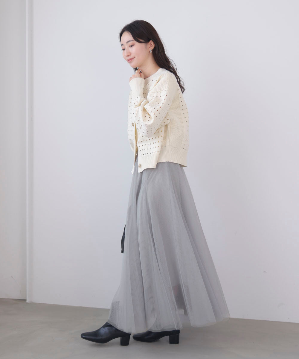 チュールフレアスカート