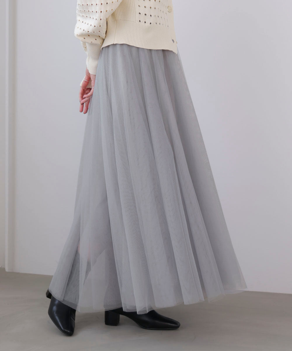 チュールフレアスカート