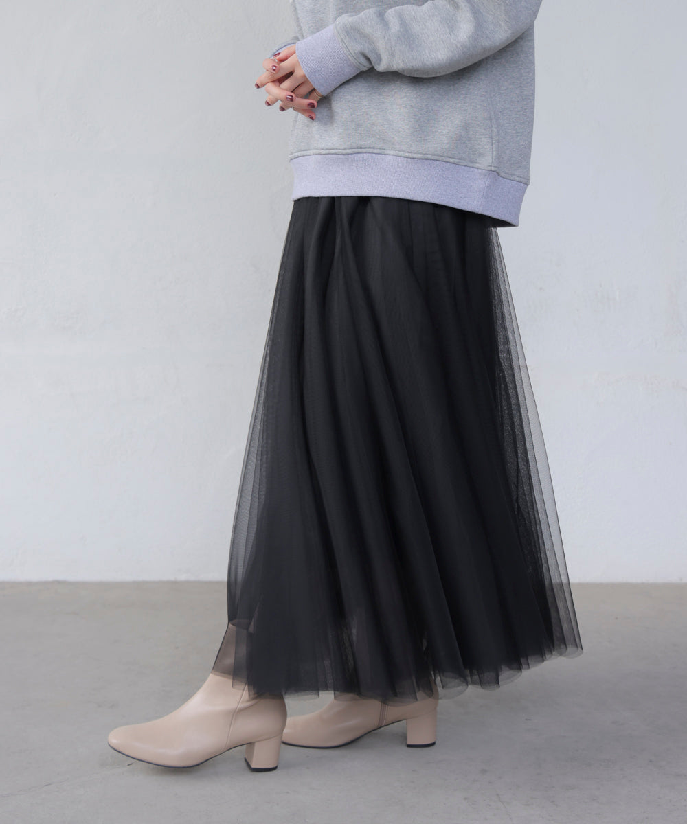 チュールフレアスカート