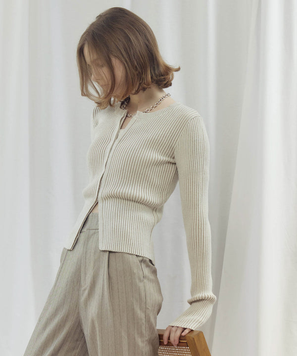 CREW NECK CARDIGAN