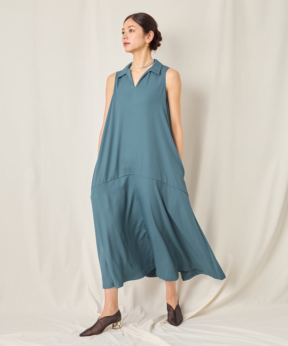 FLARE SLEEVELESS DRESSBLUE