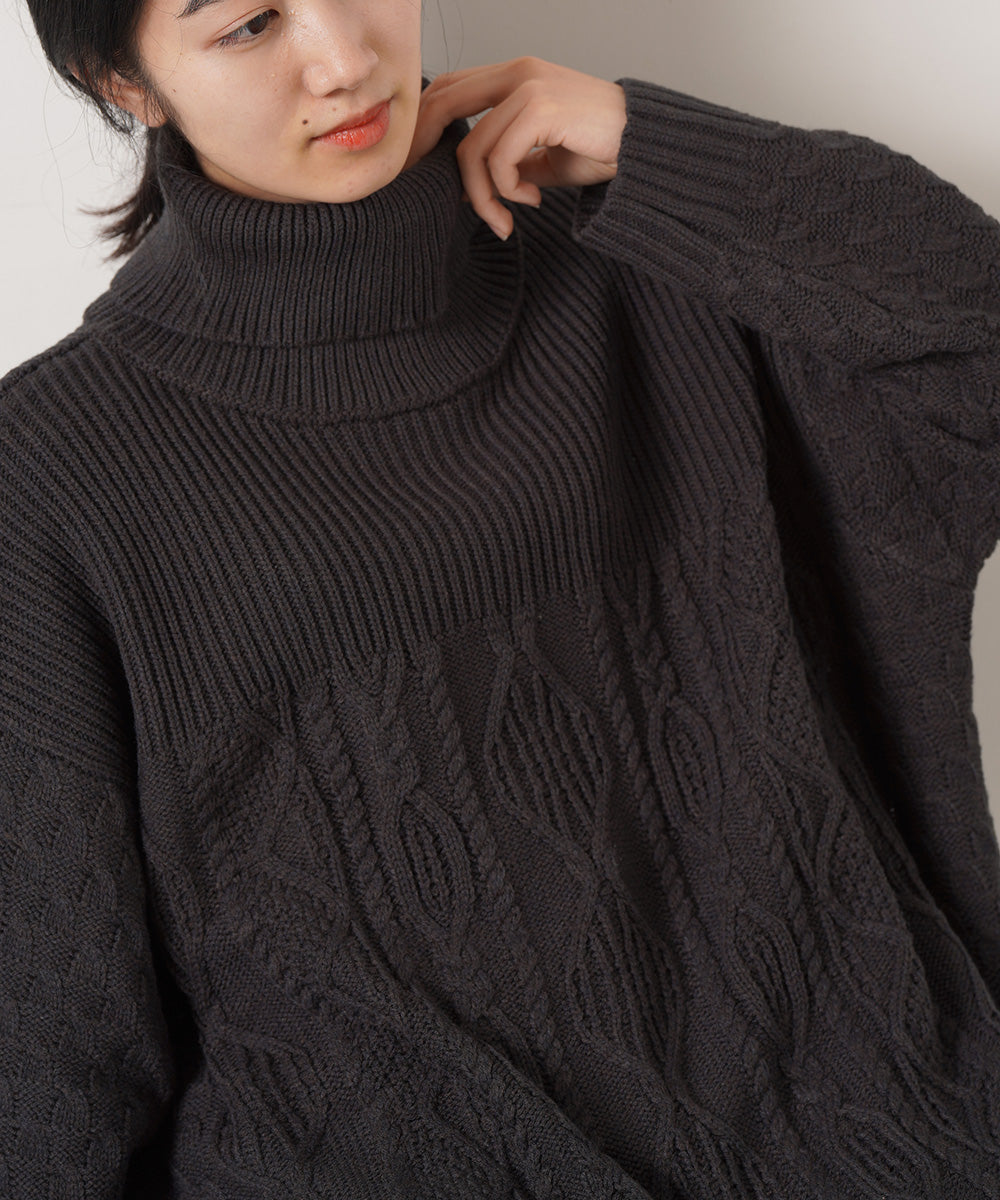 LUPILIEN ケーブル編みタートルチュニック