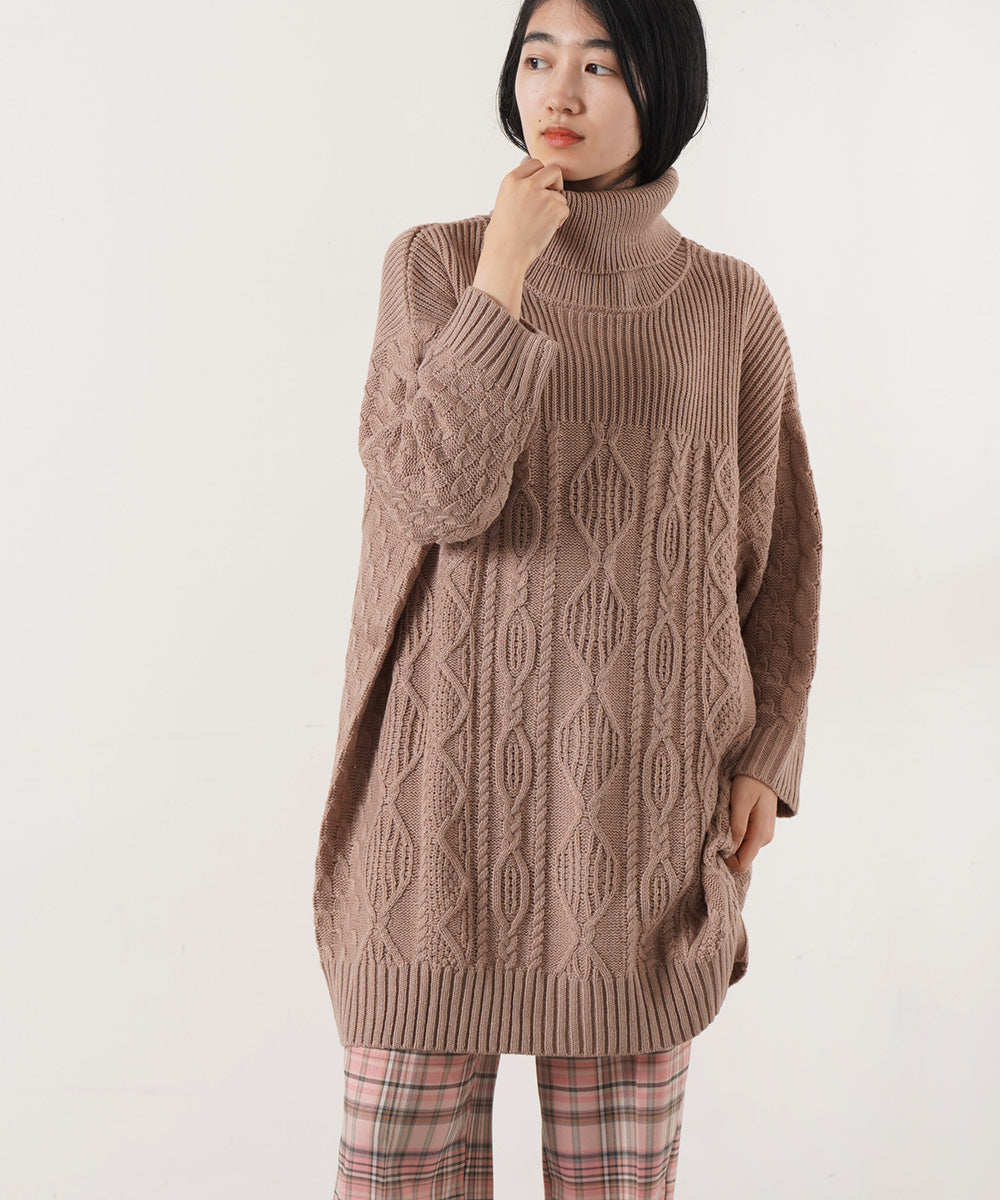 LUPILIEN ケーブル編みタートルチュニック