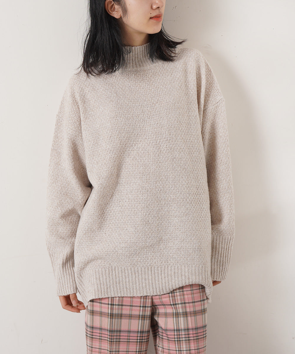 LUPILIEN 鹿の子編みバックスリットタートルチュニック