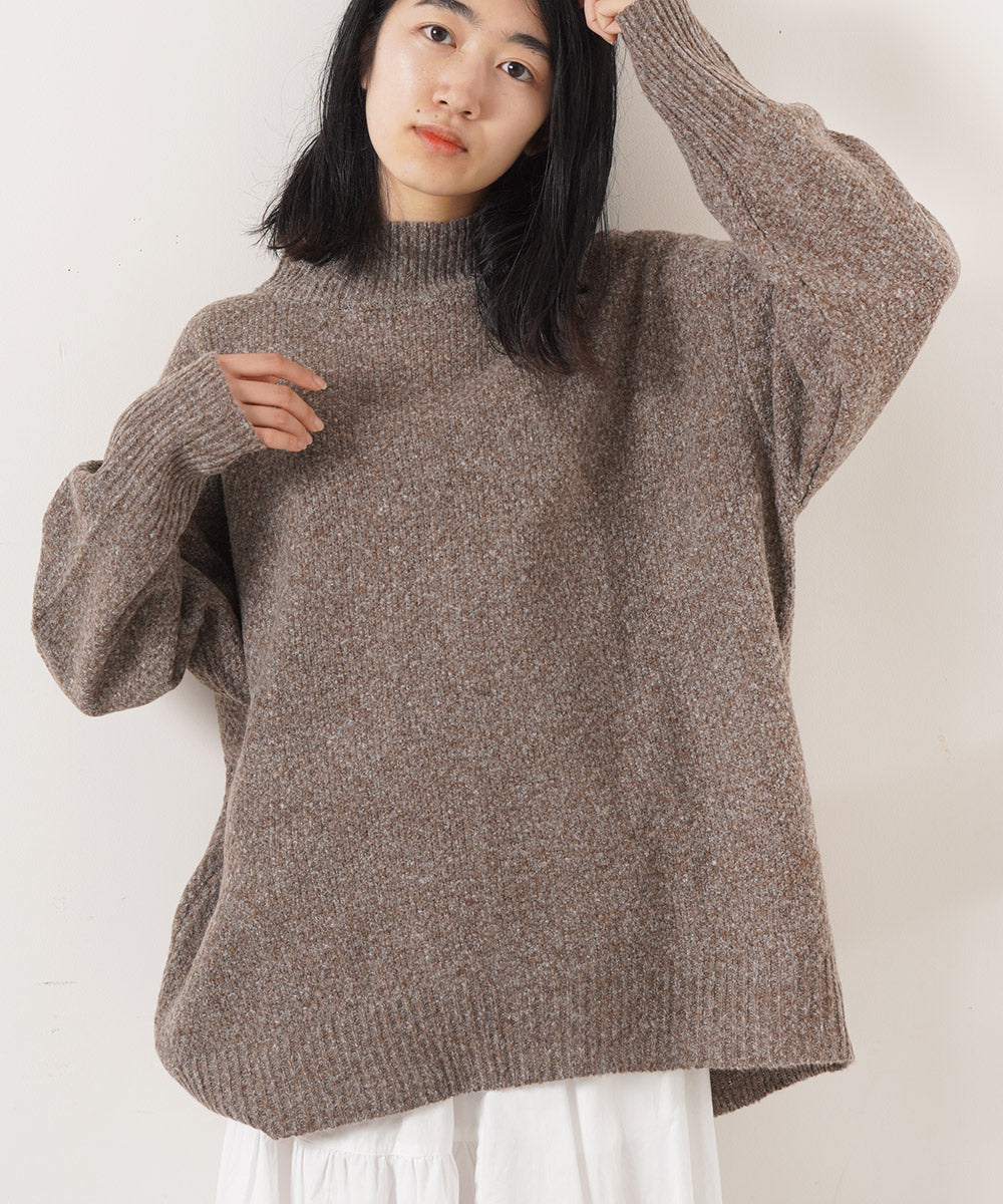 LUPILIEN 鹿の子編みバックスリットタートルチュニック