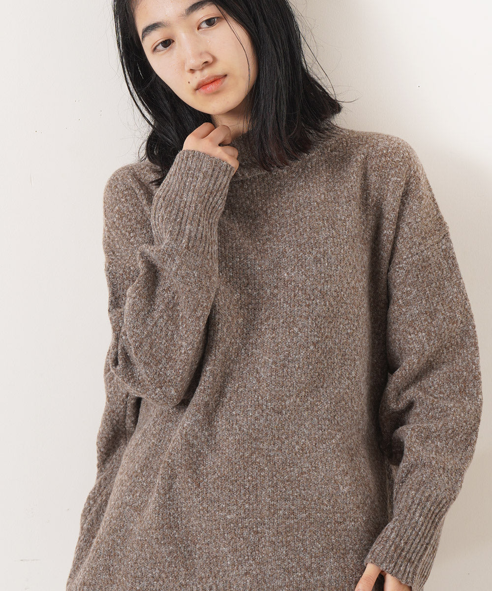 LUPILIEN 鹿の子編みバックスリットタートルチュニック