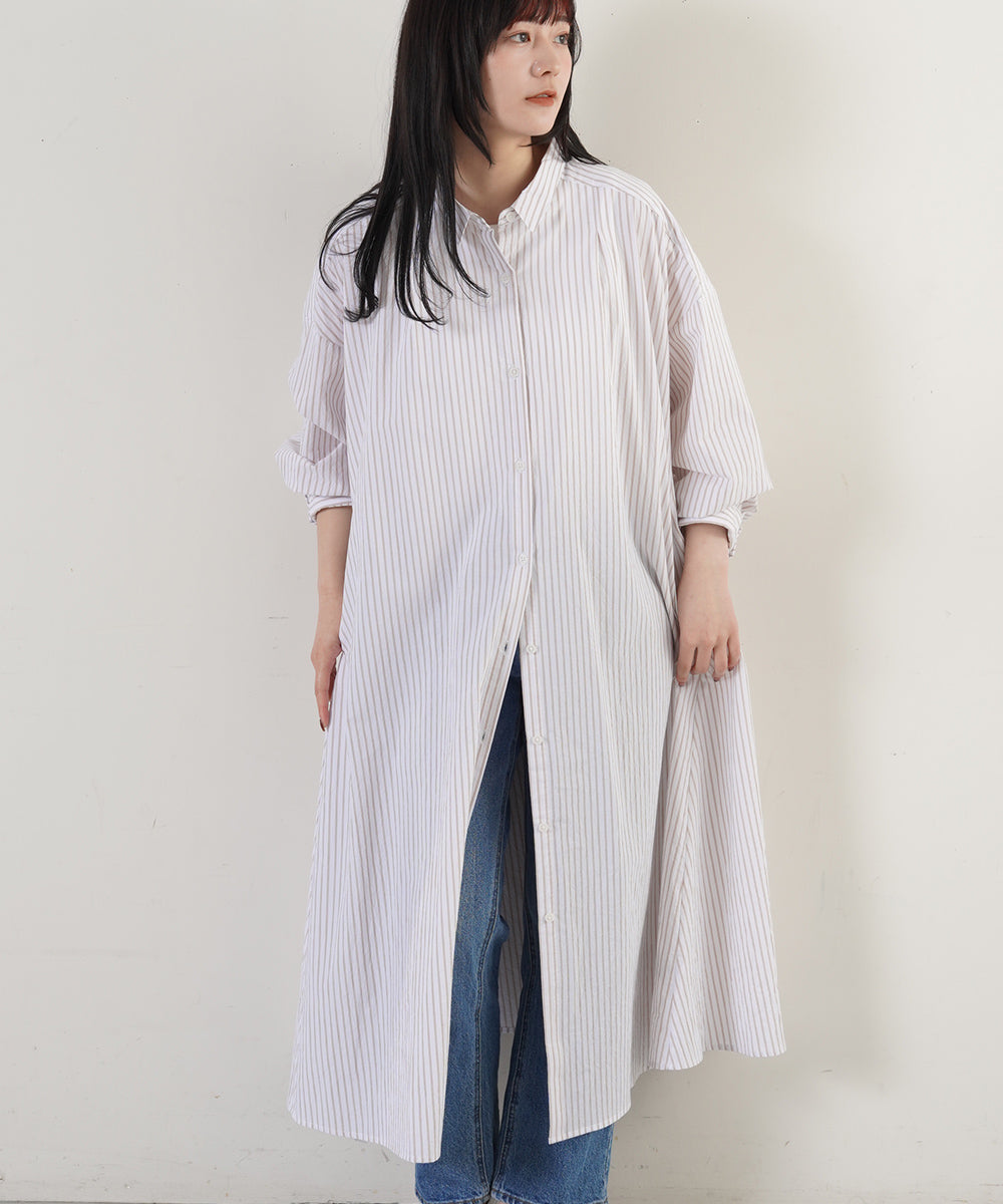LUPILIEN ワッシャーコットン フレアーワンピース