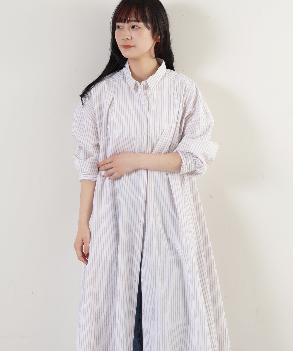 LUPILIEN ワッシャーコットン フレアーワンピース