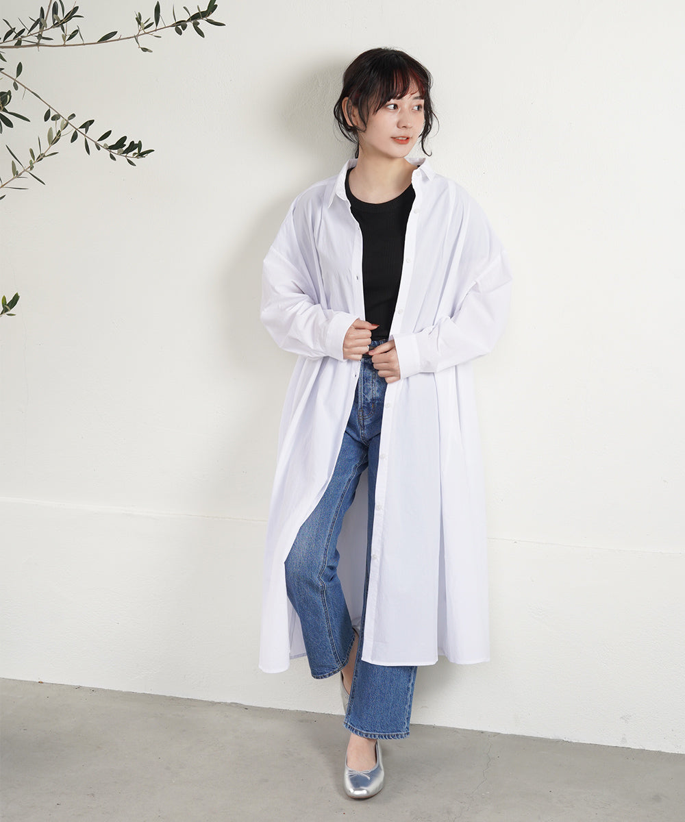 LUPILIEN ワッシャーコットン フレアーワンピース