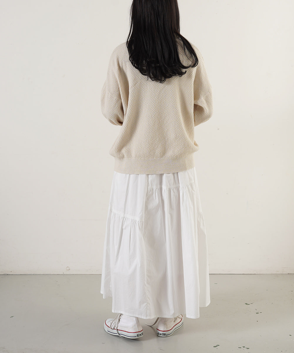 LUPILIEN 綿12Gニット 衿フリルプルオーバー