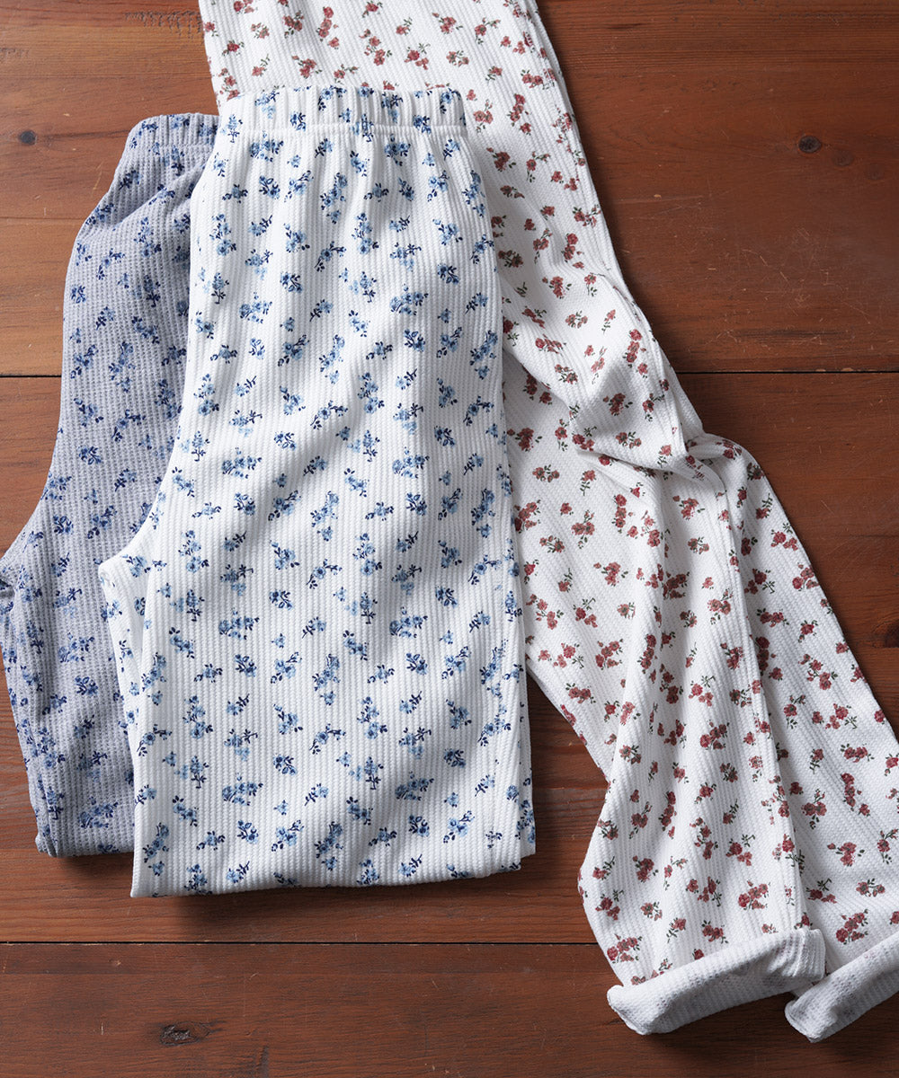 AILE AILE ワッフルサーマルプリントレギンス