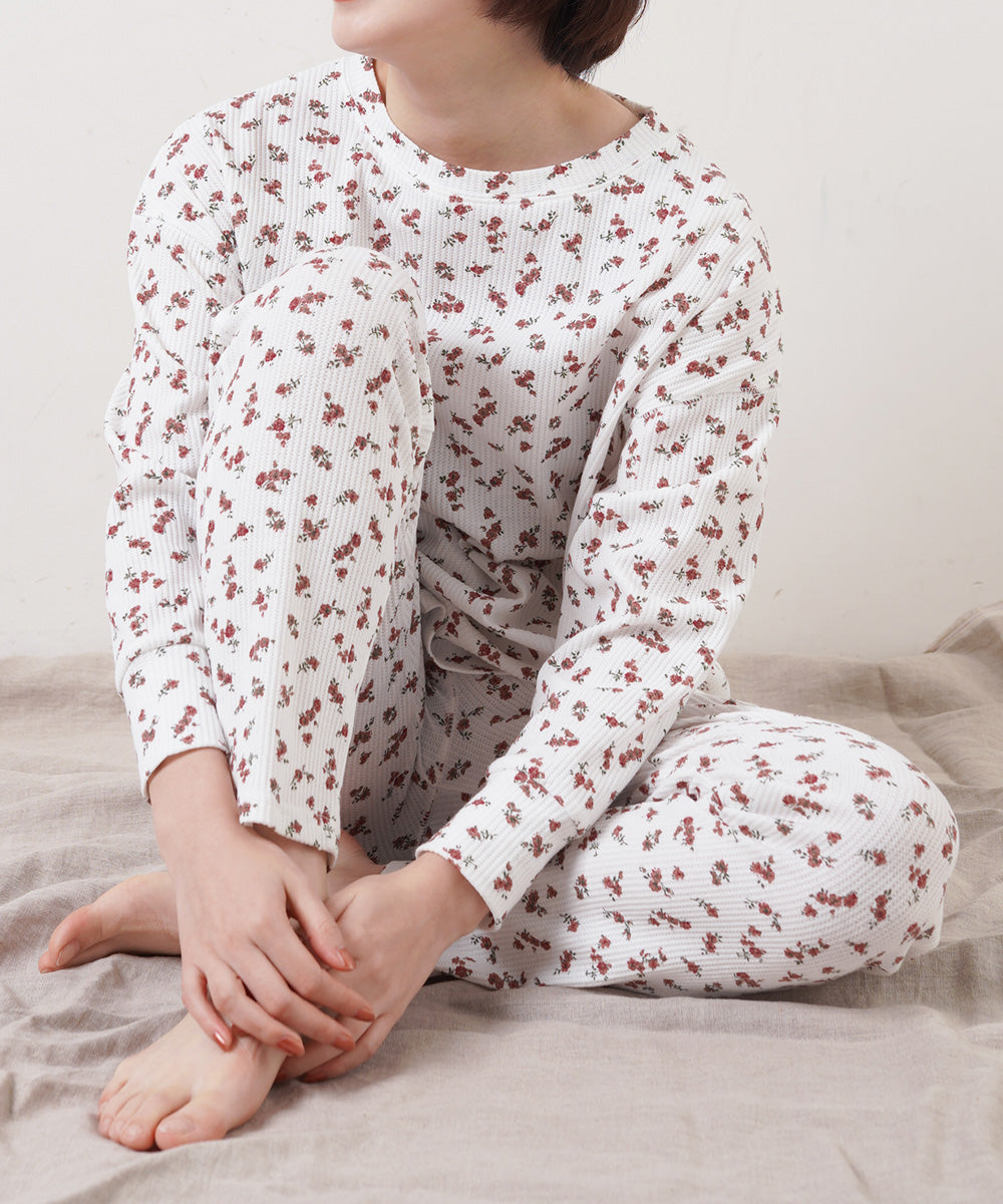 AILE AILE ワッフルサーマルプリントレギンス